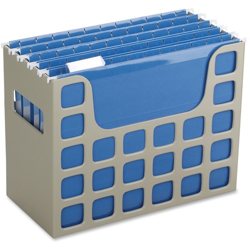 Desktop File, With Hanging Folders, 12-1/4" x 6" x 9-1/2", Putty