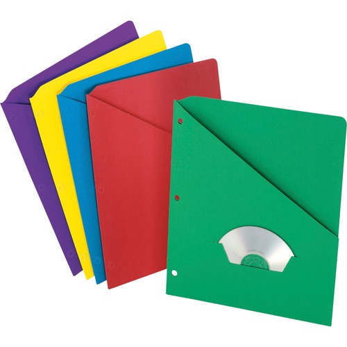 Slash Pocket Divider, 3 HP, 8-1/2" x 11", Assorted 25/PK