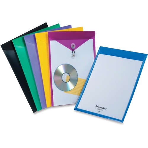 View Front Envelope, With Elastic Closure, 9-1/2" x 12-1/2", Assorted