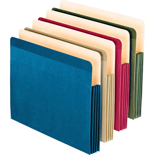 File, Pocket, 100% Recycled, Letter, Assorted 4/PK