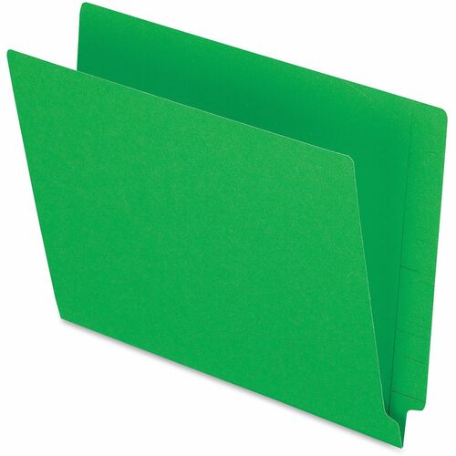 Folder, End Tab, Straight, Reinforced, Green 100/BX