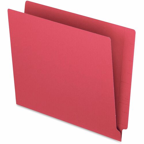 Folder, End Tab, Straight, Reinforced, Red 100/BX