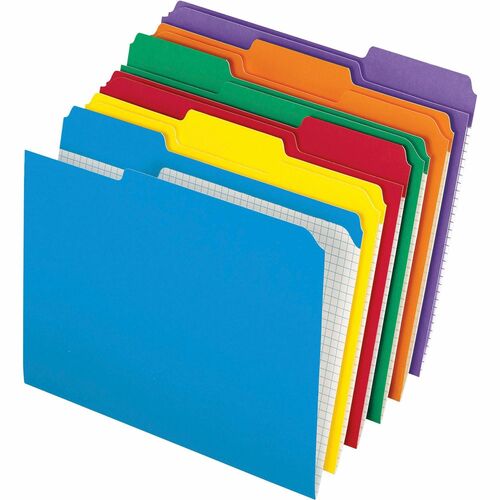 Folder, Letter, Reinforced, 1/3, Assorted 100/BX