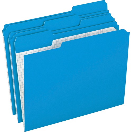 Folder, Letter, Double, 11 Point, 1/3, Blue 100/BX
