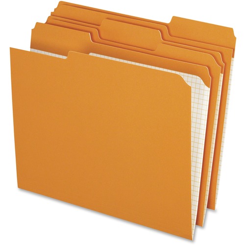 Folder, Letter, Double, 11 Point, 1/3, Orange 100/BX
