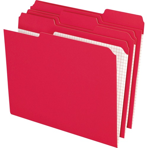 Folder, Letter, Double, 11 Point, 1/3, Red 100/BX