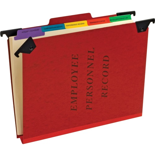 Personnel Hanging Folders, 9-1/2" x 11-3/4", 2" Expansion, Red