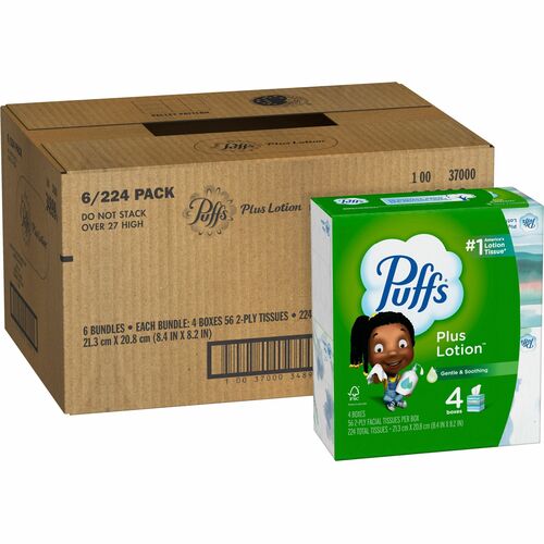 Tissue, Puffs, Plus, 4 Cubes 6/CT
