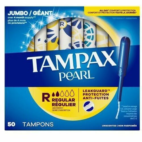 Tampax, Pearl, Large, Regular, Unscented 50/BX