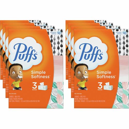 Tissue, Facial, Puffs, Basic, 3/PK 8/CT
