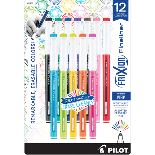 Pens, Fine Line, Frixion, Assorted 12/ST