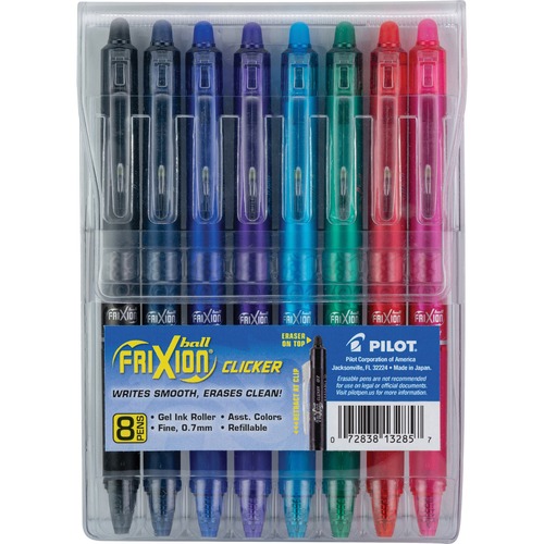 Pens, Gel, Frixion, 0.7 Millimeter, Assorted 8/PK