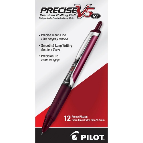 Pen, Precise, Retractable, V5, Burgundy 12/DZ