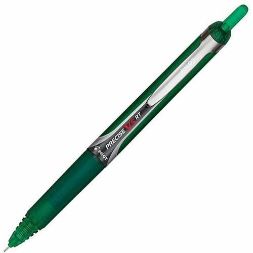Pen, Precise, V5, Retractable, 0.5 Millimeter, Green 12/DZ