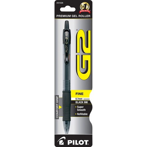 Pen, Gel, Retractable, G2, Fine, Black