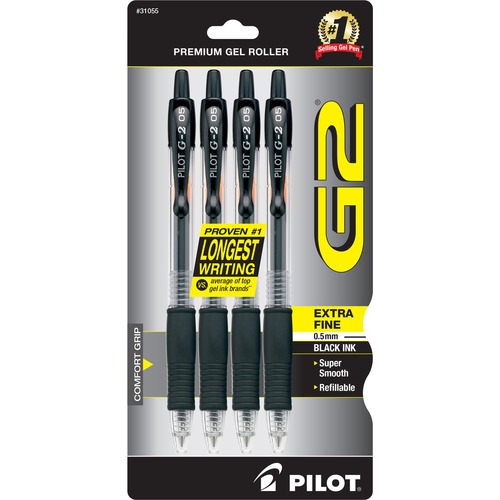 Pen, Gel, G2, XFN, Black 4/PK