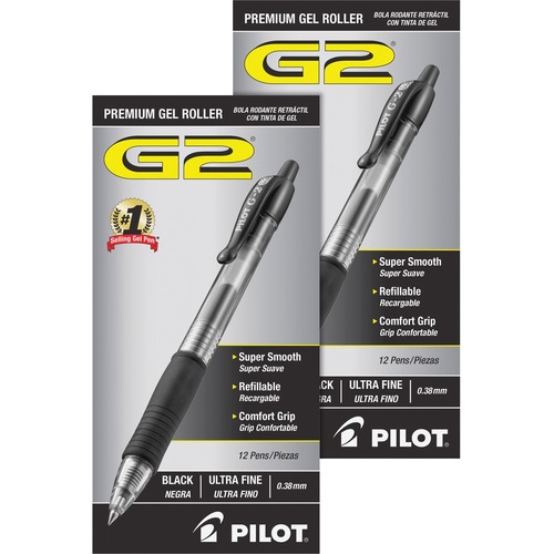 Pen, Gel, G2, Ultra Fine, Black 2/BD