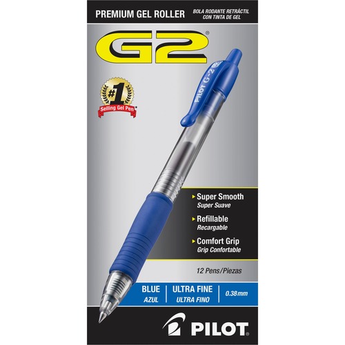 Pen, Gel, G2, Ultra Fine, Blue 12/DZ
