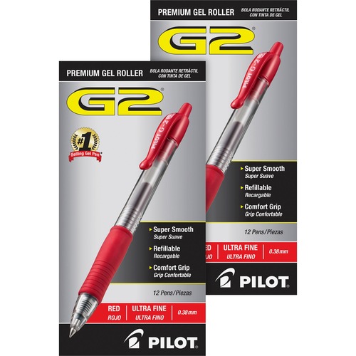 Pen, Gel, G2, Ultra Fine, Red 2/BD