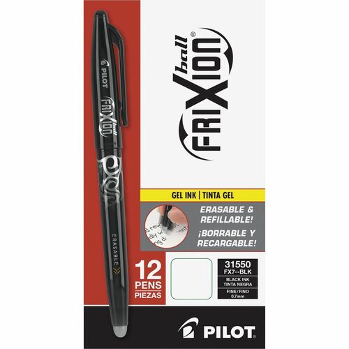 Pen, Gel, FriXion, Erase, .7, Black 12/DZ