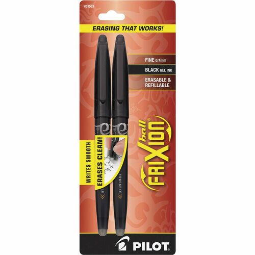 Pen, Gel, FriXion, Ballpoint, Eraser Black 2/PK