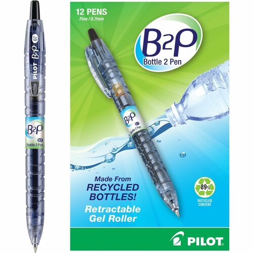 Pen, Gel, Ballpoint Pen, Fine, Clear Barrel, Black 12/DZ