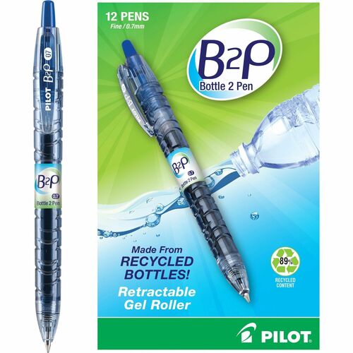 Pen, Gel, Ballpoint Pen, Fine, Clear Barrel, Blue 12/DZ