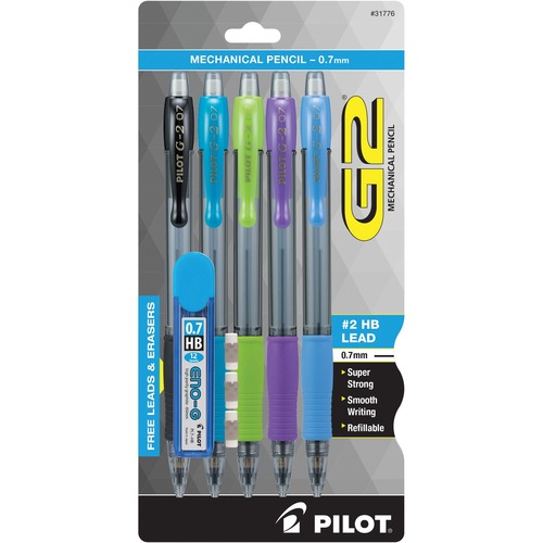 Pencil, Mech, G2, Assorted 5/PK