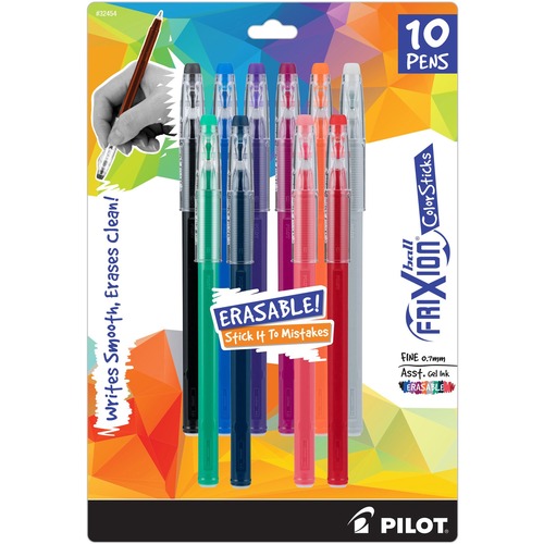 Pen, Fine Clear Stick, Assorted 10/PK