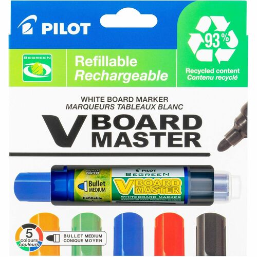 Marker, Whiteboard, Assorted, Blue, Black, Bt 5/PK