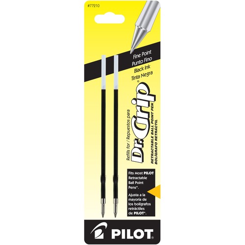 Refill, Gel, Right Tip, Fine, Black 2/PK