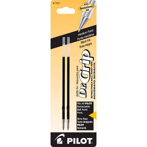 Refills, For Retractable Gel Pens, Medium Point, Black Ink 2/PK