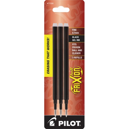 Refill, Frixion, Medium, Black 3/PK