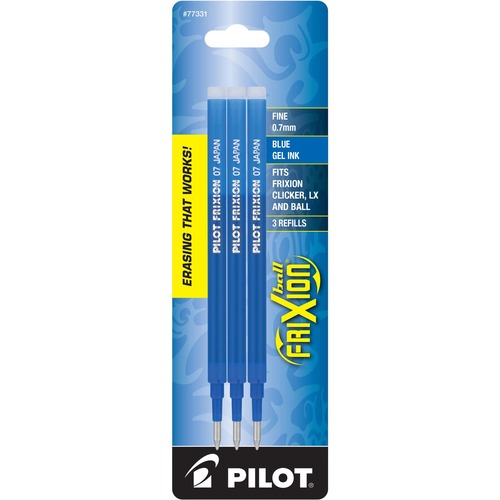 Refill, Gel, FriXion, Fine, Blue 3/PK