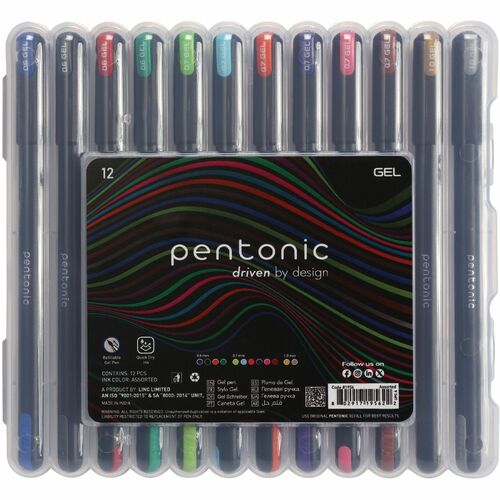 Pen, Gel, Assorted 12/PK