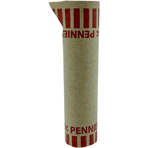 Tubular Coin Cart, Pennies, Red 1000/BX