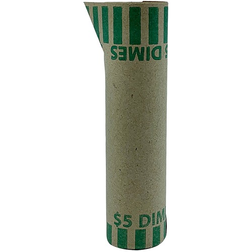 Dime Tubular Coin Wrap, Nested, Green 1000/BX