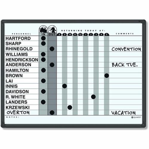 Board, In/Out, Magnetic, 2x1.5 Gray
