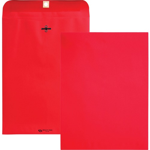 Envelope, Clasp, 9x12, Red 10/PK