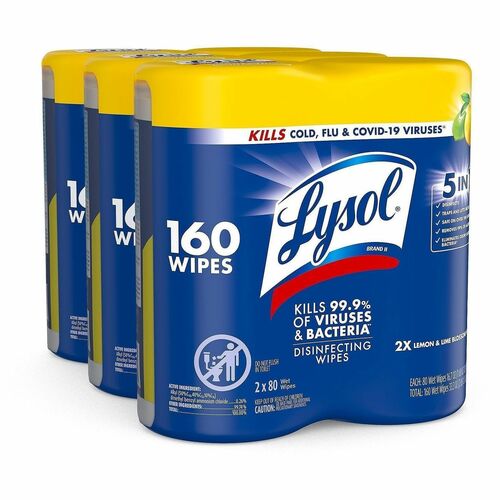 Wipes, Disinfectant, 160 Sheet, Tub 3/CT
