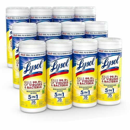 Wipes, Lysol, Disinfectant 12/CT