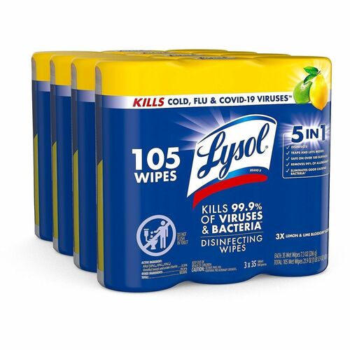 Wipe, Disinfectant, Liquid Laundry, 35 Count/PK 4/CT