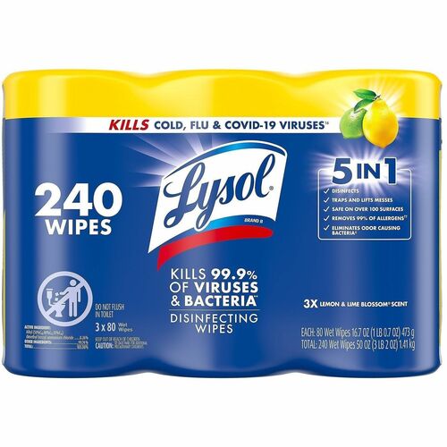 Wipe, Disinfect, Lysol, Lemon/Lime 3/PK