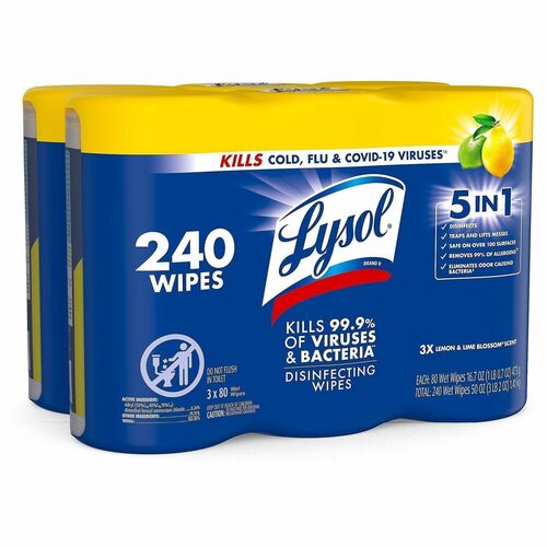 Wipe, Disinfect, Lysol, Lemon Lime 2/CT