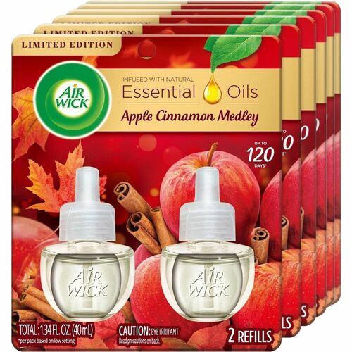 Scented Oil Refill, Apple Cinnamon, .67 Oz, Clear 2 Pack 6/CT