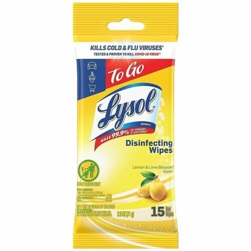 Wipe, Disinfectant, White, Lemon 15/PK