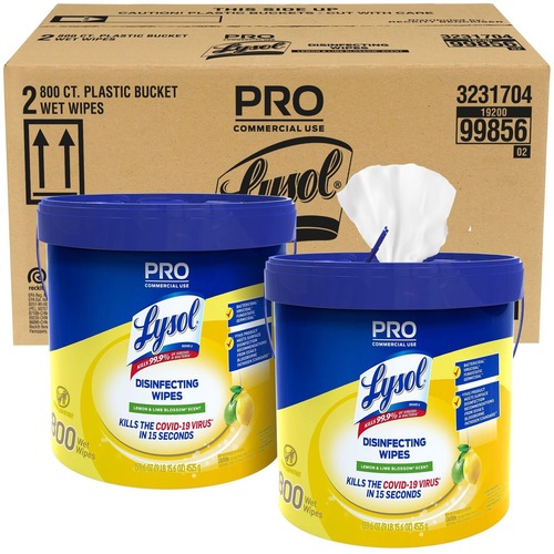 Wipe, Disinfectant, Lemon, Bucket, 800 2/CT