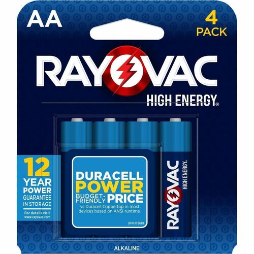 Battery, Alkaline, Hi Energy, AA 4/PK