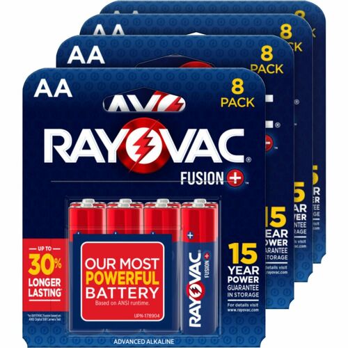 Battery, Fusion, Alkaline, AA, 8/Pk 24/CT