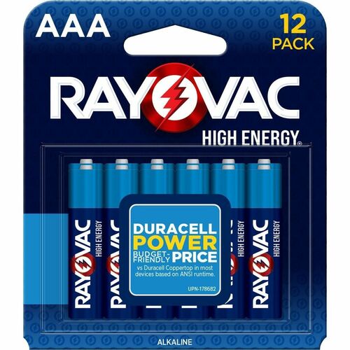 Battery, Alkaline, High Energy, AAA 12/PK